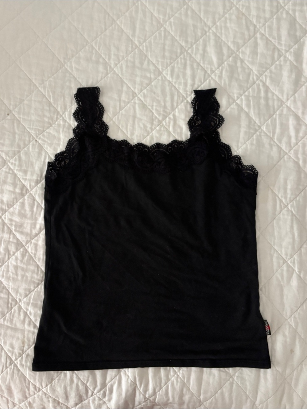 Vintage Black Lace Trim Tank